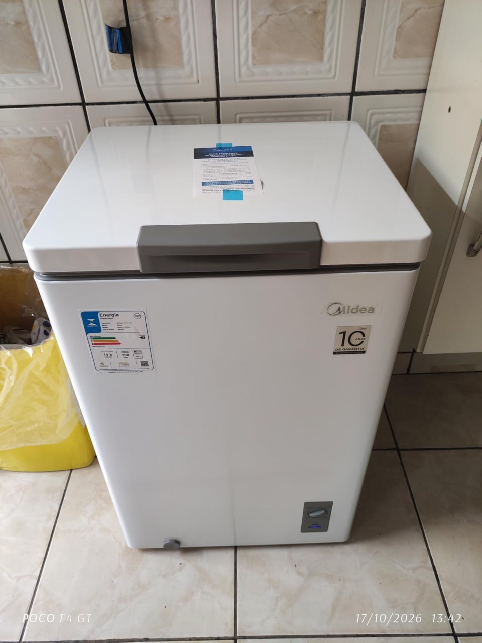 Freezer Horizontal 100L Inverter Bivolt Branco Midea